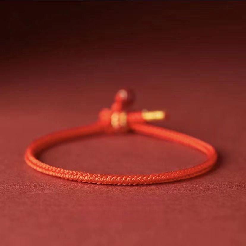 red string bracelet - handwoven adjustable good luck charm for dragon and zodiac years | traditional chinese bracelet - star8s