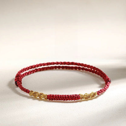 Red String Bracelet - Handwoven Dragon Knot & Vajra Knot - Couple’s Gift, Handmade, Traditional Lucky Bracelet - STAR8S