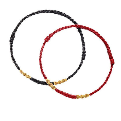 Red String Bracelet - Handwoven Dragon Knot & Vajra Knot - Couple’s Gift, Handmade, Traditional Lucky Bracelet - STAR8S