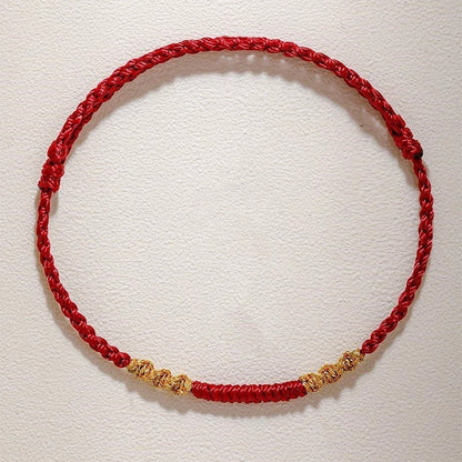 Red String Bracelet - Handwoven Dragon Knot & Vajra Knot - Couple’s Gift, Handmade, Traditional Lucky Bracelet - STAR8S