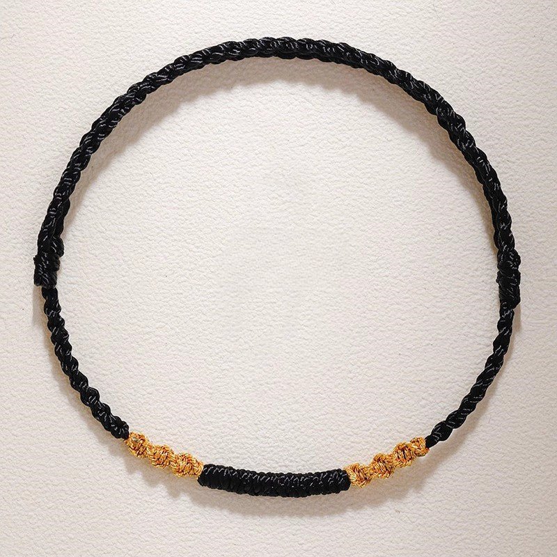 red string bracelet - handwoven dragon knot & vajra knot - couple’s gift, handmade, traditional lucky bracelet - star8s