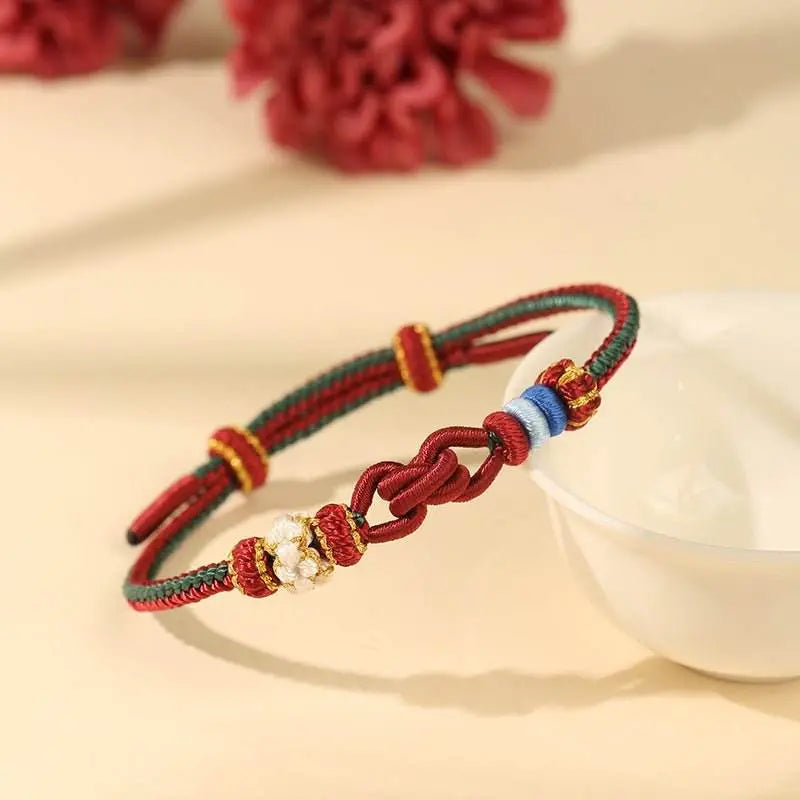 hand - woven horizontal double - knot hand rope, diy jewelry for stylish gifting - star8s