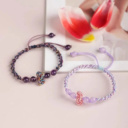 Purple Crystal Wenchang - knot Hand Rope, Handmade Study - blessing Jewelry - STAR8S