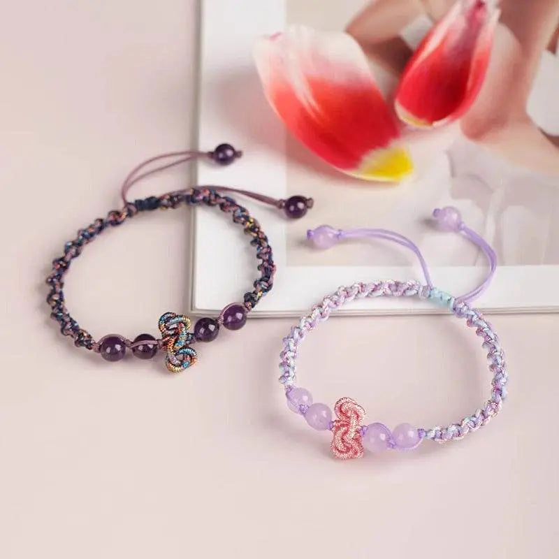 purple crystal wenchang - knot hand rope, handmade study - blessing jewelry - star8s