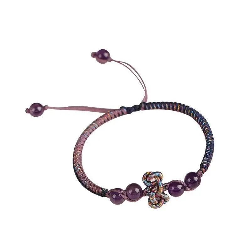 purple crystal wenchang - knot hand rope, handmade study - blessing jewelry - star8s