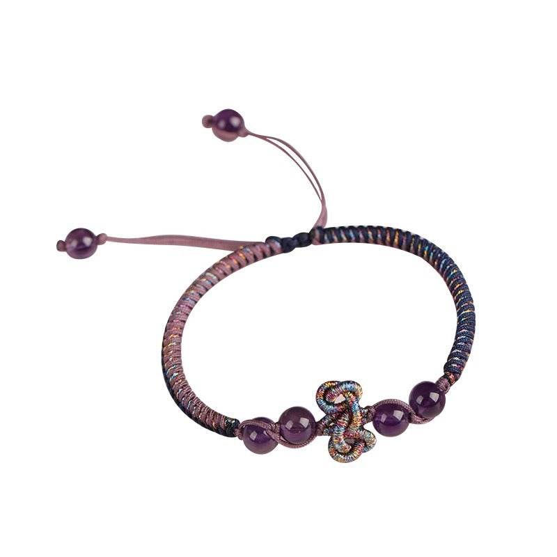 purple crystal wenchang - knot hand rope, handmade study - blessing jewelry - star8s