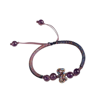 Purple Crystal Wenchang - knot Hand Rope, Handmade Study - blessing Jewelry - STAR8S