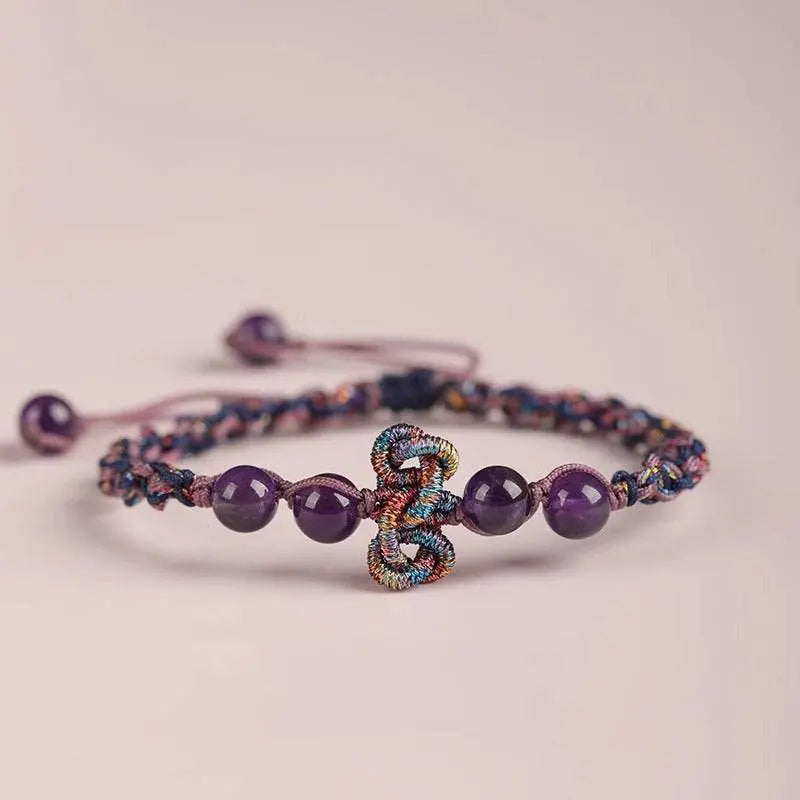 purple crystal wenchang - knot hand rope, handmade study - blessing jewelry - star8s