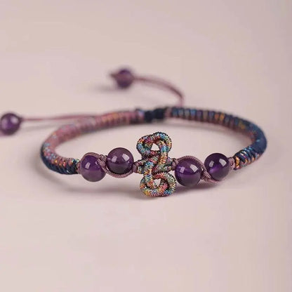 Purple Crystal Wenchang - knot Hand Rope, Handmade Study - blessing Jewelry - STAR8S