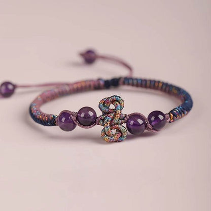 Purple Crystal Wenchang - knot Hand Rope, Handmade Study - blessing Jewelry - STAR8S