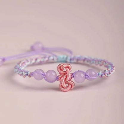 Purple Crystal Wenchang - knot Hand Rope, Handmade Study - blessing Jewelry - STAR8S
