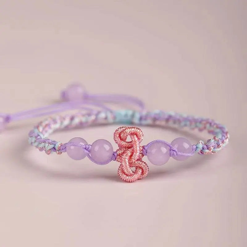 purple crystal wenchang - knot hand rope, handmade study - blessing jewelry - star8s