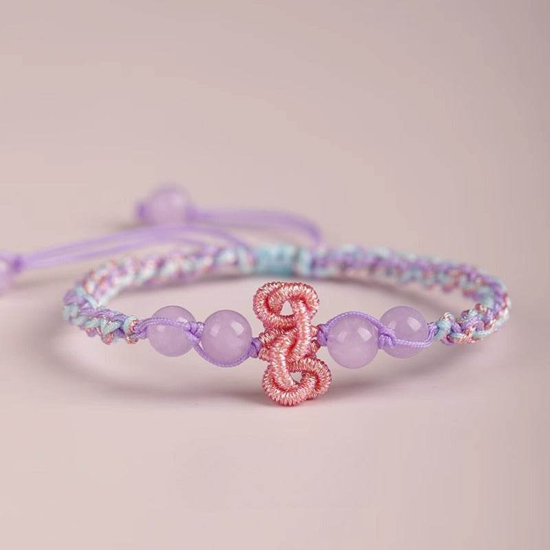 purple crystal wenchang - knot hand rope, handmade study - blessing jewelry - star8s