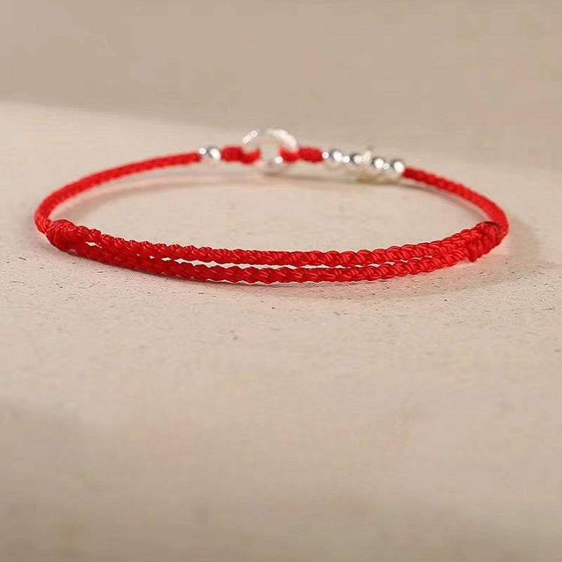 red string bracelet for women – 925 sterling silver handmade adjustable peace lock charm - star8s