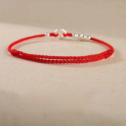 Red String Bracelet for Women – 925 Sterling Silver Handmade Adjustable Peace Lock Charm - STAR8S