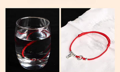 Red String Bracelet for Women – 925 Sterling Silver Handmade Adjustable Peace Lock Charm - STAR8S