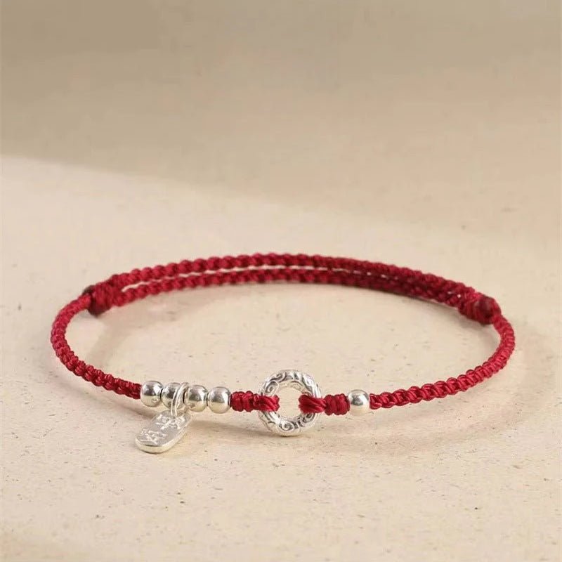 red string bracelet for women – 925 sterling silver handmade adjustable peace lock charm - star8s