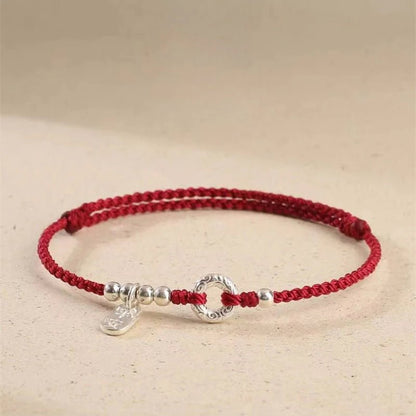 Red String Bracelet for Women – 925 Sterling Silver Handmade Adjustable Peace Lock Charm - STAR8S