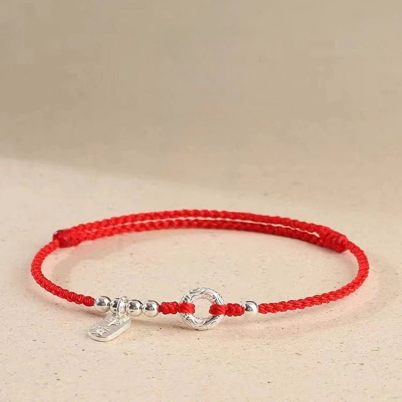 red string bracelet for women – 925 sterling silver handmade adjustable peace lock charm - star8s