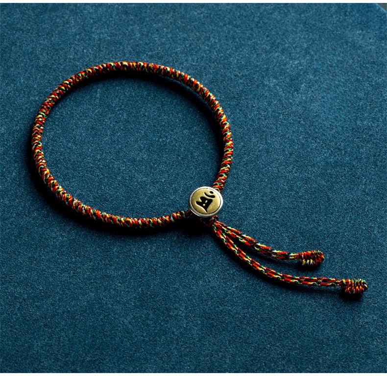 Red String Bracelet with S925 Silver Tibetan Charm – Good Luck, Adjustable, Colorful, and Spiritual - STAR8S