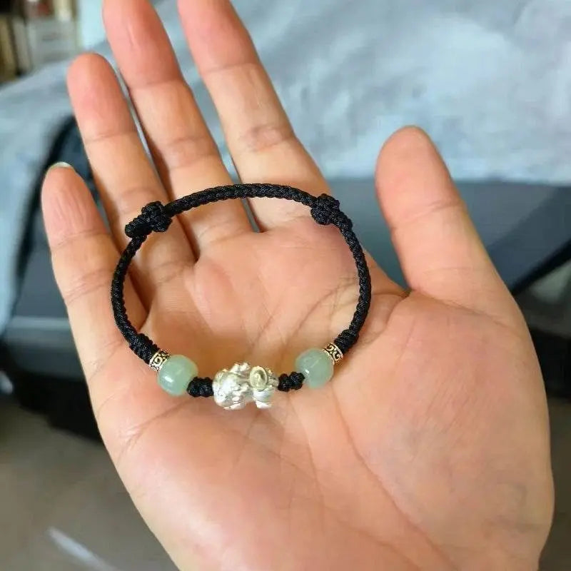 sterling silver pixiu couple bracelet, hand - woven lucky jewelry for year of birth - star8s