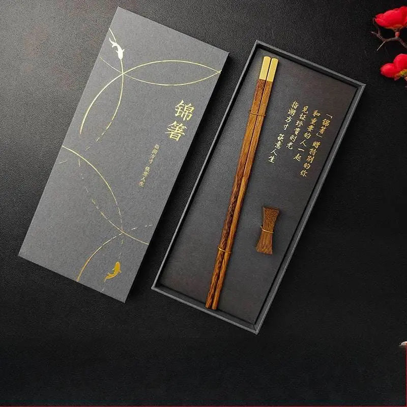 redwood chopsticks set home chinese style heritage gift box - star8s