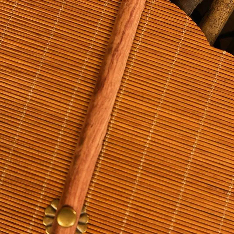 redwood long - handle 8 - petal ancient - style waist fan, rollable & foldable - star8s