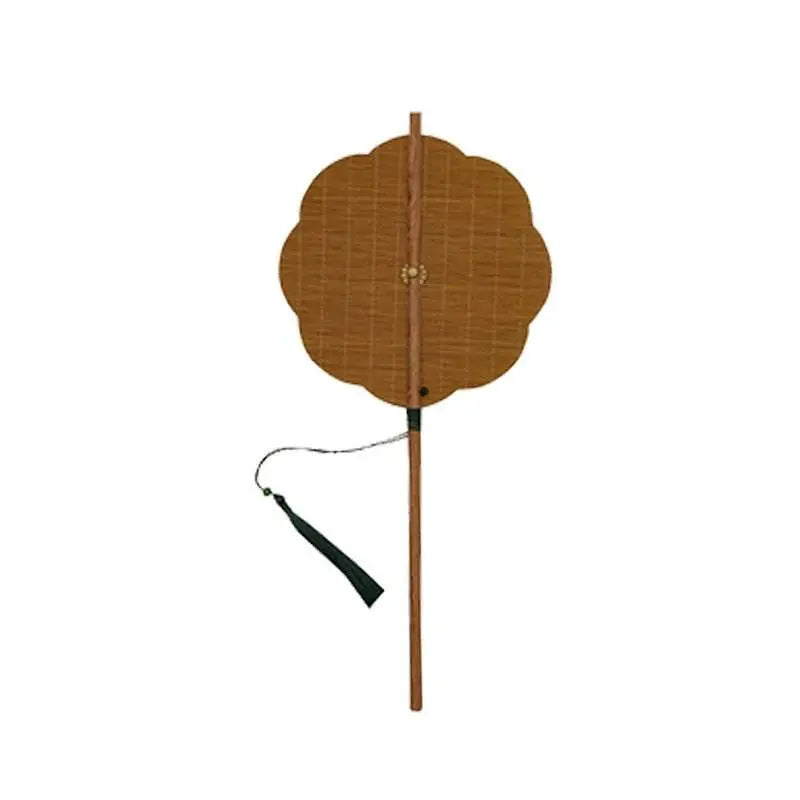 redwood long - handle 8 - petal ancient - style waist fan, rollable & foldable - star8s