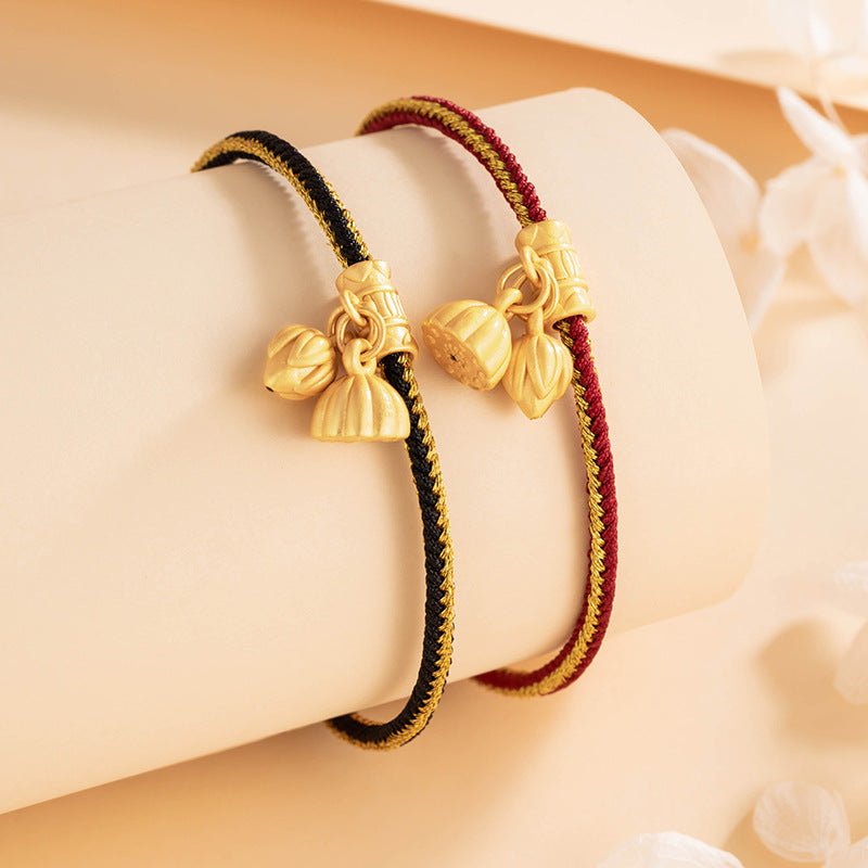 Romantic & Blessed Red String Bracelet: Lotus Agate 925 Silver Good Luck | STAR8S