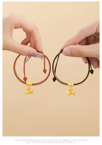 Romantic & Blessed Red String Bracelet: Lotus Agate 925 Silver Good Luck | STAR8S