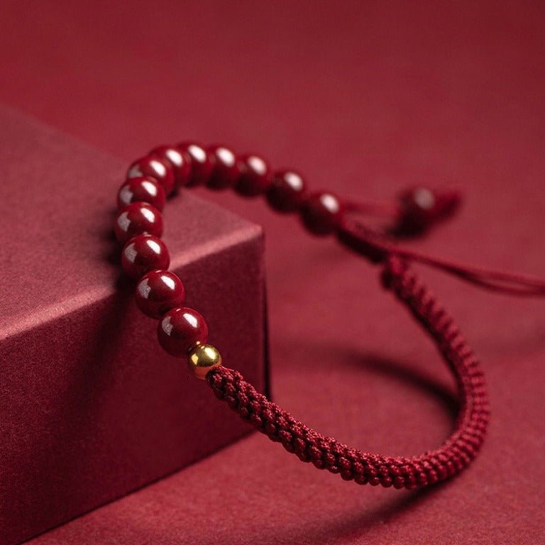 romantic & lucky cinnabar bracelet: couple luxury satisfactory red string jewelry |  star8s