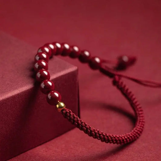 Romantic & Lucky Cinnabar Bracelet: Couple Luxury Satisfactory Red String Jewelry |  STAR8S