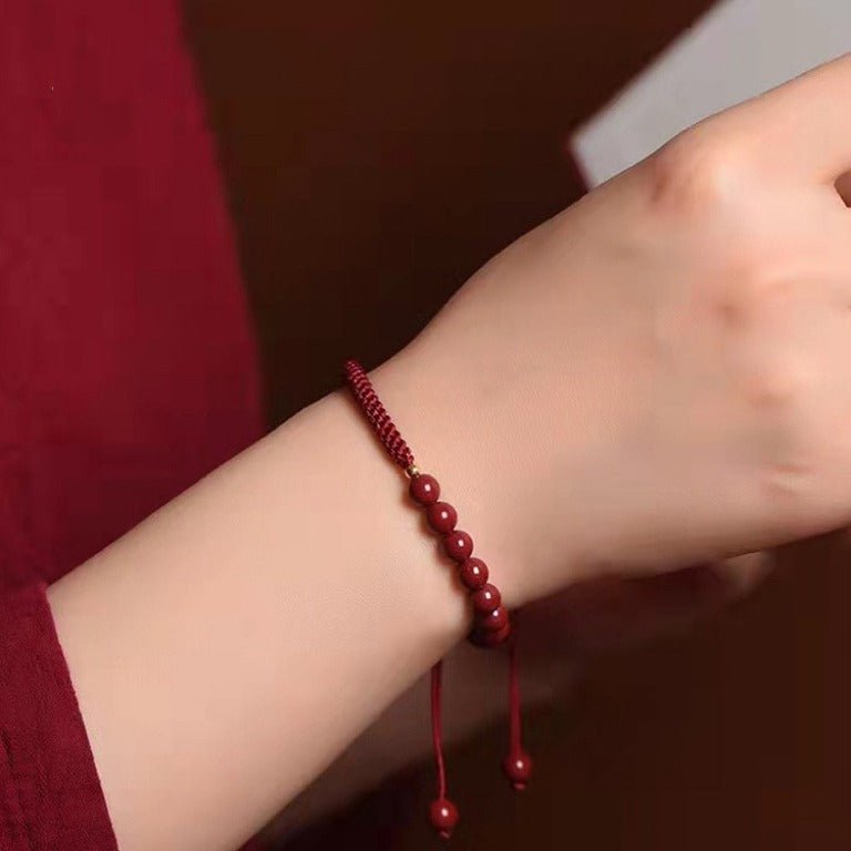 romantic & lucky cinnabar bracelet: couple luxury satisfactory red string jewelry |  star8s