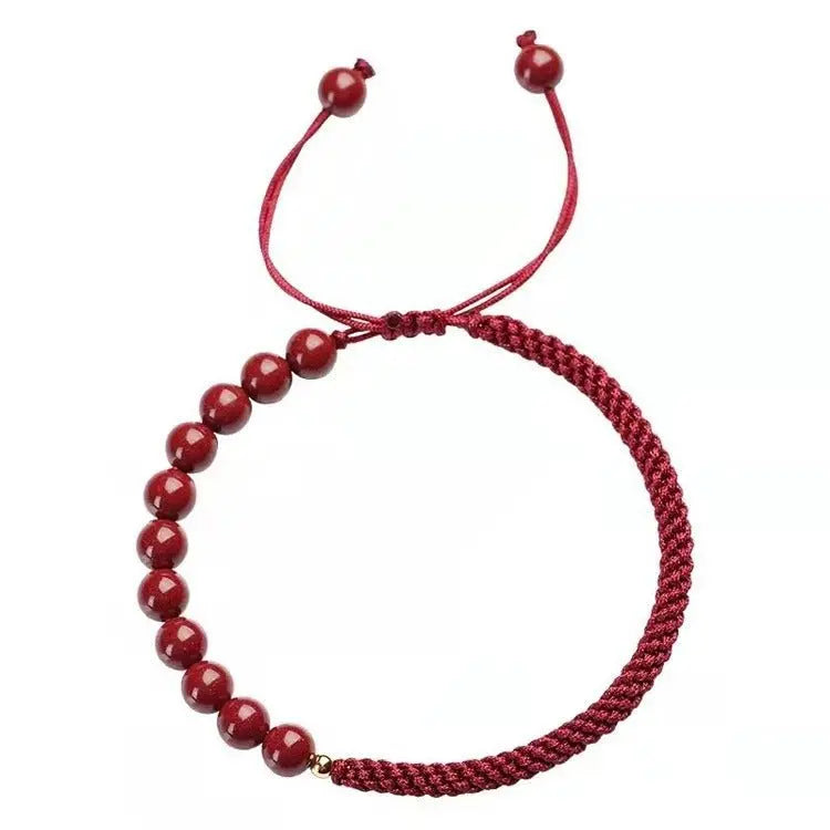 romantic & lucky cinnabar bracelet: couple luxury satisfactory red string jewelry |  star8s