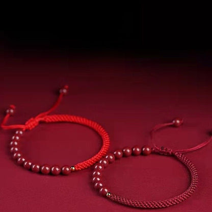 Romantic & Lucky Cinnabar Bracelet: Couple Luxury Satisfactory Red String Jewelry |  STAR8S