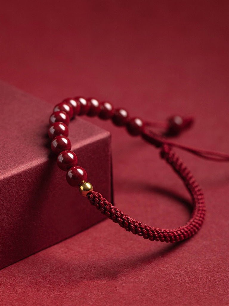 romantic & lucky cinnabar bracelet: couple luxury satisfactory red string jewelry |  star8s