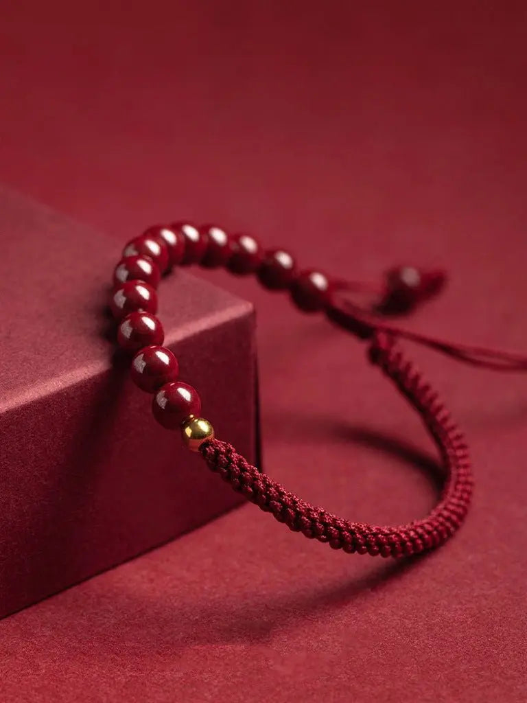 Romantic & Lucky Cinnabar Bracelet: Couple Luxury Satisfactory Red String Jewelry |  STAR8S