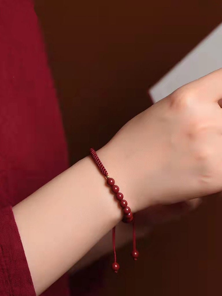 Romantic & Lucky Cinnabar Bracelet: Couple Luxury Satisfactory Red String Jewelry |  STAR8S