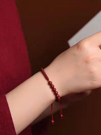 Romantic & Lucky Cinnabar Bracelet: Couple Luxury Satisfactory Red String Jewelry |  STAR8S