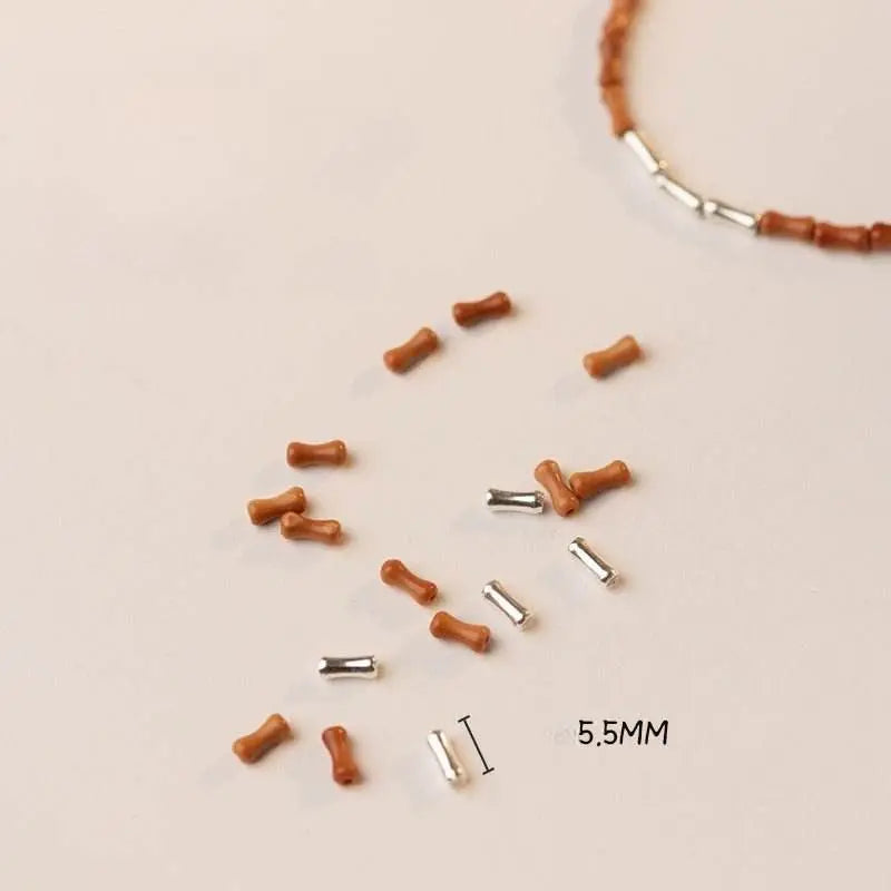 s925 silver bamboo - knot & olive pit bracelet, lucky jewelry for exams - star8s