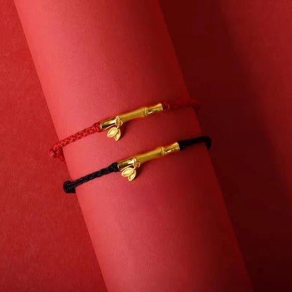 S925 Silver & Gold - Plated Bamboo Red String Bracelet – Achieve Success - STAR8S
