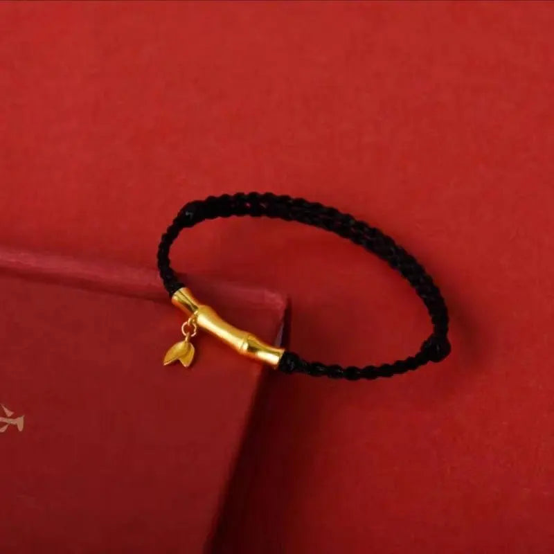 s925 silver & gold - plated bamboo red string bracelet – achieve success - star8s