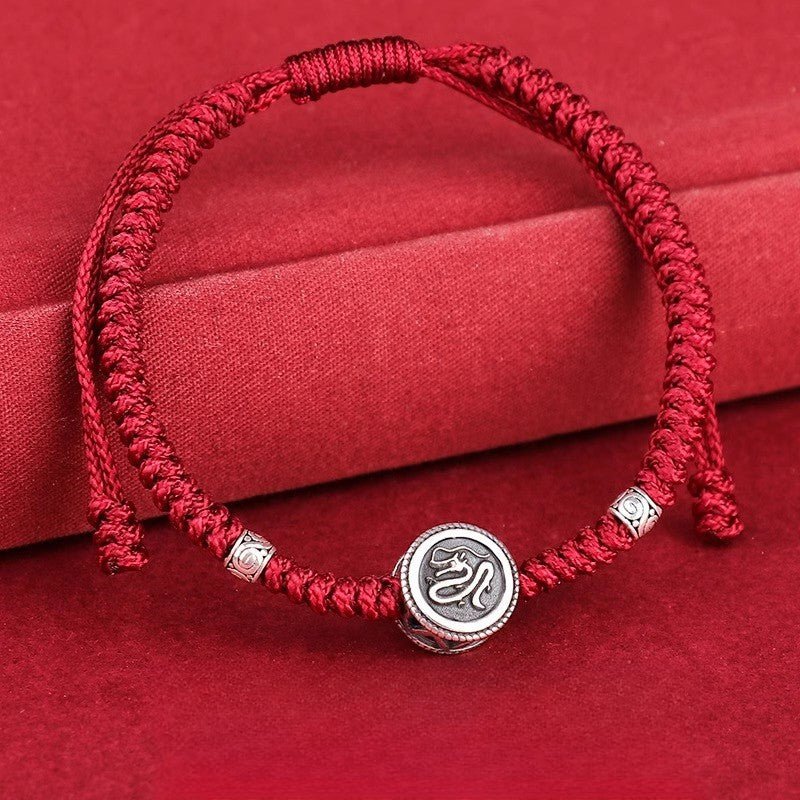 s925 sterling silver 12 zodiac red string bracelet – snake year 2025 edition 🐍 - star8s