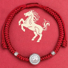 S925 Silver Chinese Zodiac Red String Bracelet