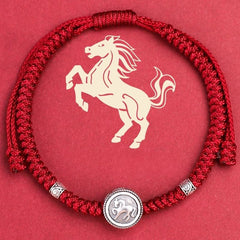 S925 Sterling Silver 12 Zodiac Red String Bracelet