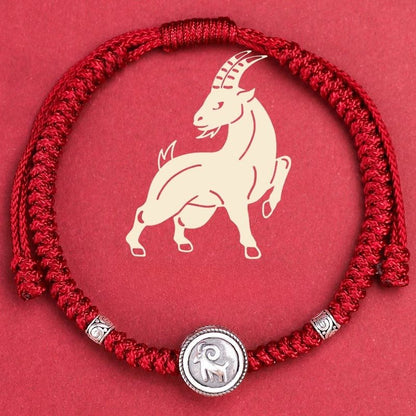 S925 Sterling Silver 12 Zodiac Red String Bracelet – Snake Year 2025 Edition 🐍 - STAR8S