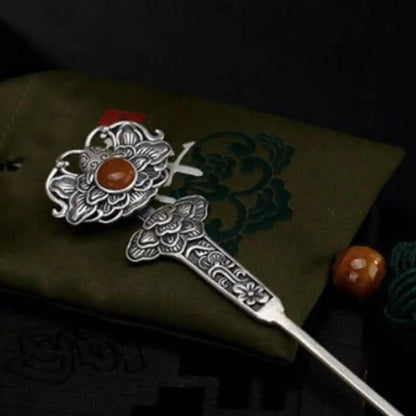 STAR8S Chinese Ethnic - style Retro Peony and Ruyi Hairpin: Exquisite Ancient - costume and Palace - style Female Headdress STAR8S