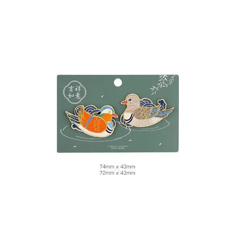 star8s chinese - style embroidered patches - crane/swallow/koi fish/mandarin duck multi - purpose decorative patches - star8s