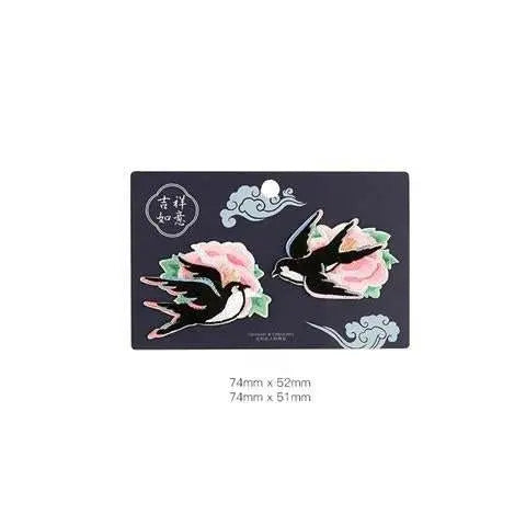 STAR8S Chinese - style Embroidered Patches - Crane/Swallow/Koi Fish/Mandarin Duck Multi - purpose Decorative Patches - STAR8S