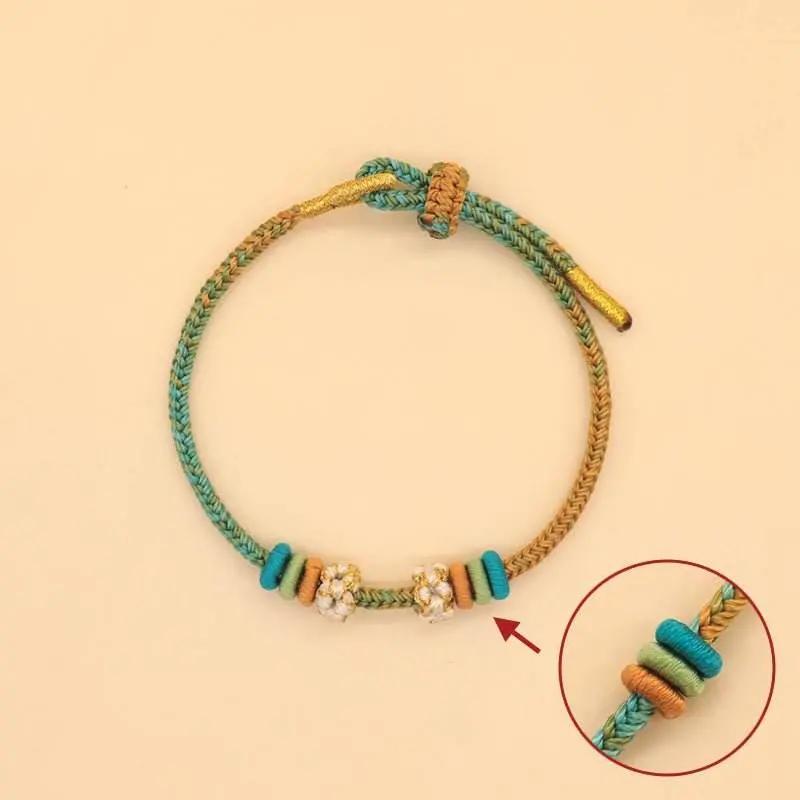 star8s  handmade eight - thread peace knot peach - blossom knot bracelet: chinese - style lucky and fashionable accessory star8s